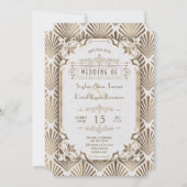  goudkunst Deco Geweldige 20s bruiloft Kaart (Voorkant)