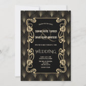 goudkunst Deco Great Gatsby Wedding Kaart (Voorkant)
