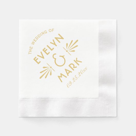 goudkunst Deco Wedding Monogram Servetten (Voorkant)