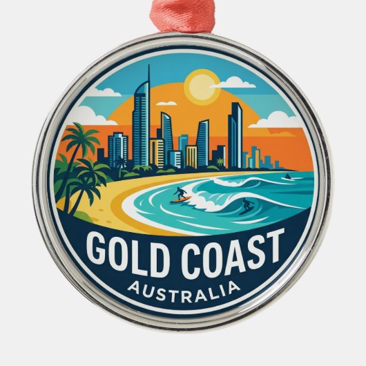 Goudkust Australië Metalen Ornament (Voorkant)