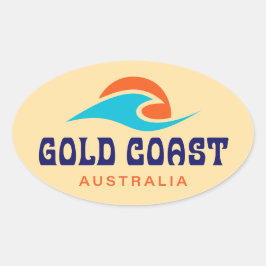 Goudkust Australië Ovale Sticker
