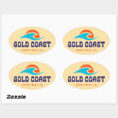 Goudkust Australië Ovale Sticker (Vel)
