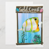 Goudkust Australië reisposter. Briefpapier (Voorkant / Achterkant)