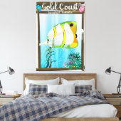 Goudkust Australië reisposter. Canvas Afdruk (Insitu (Slaapkamer))