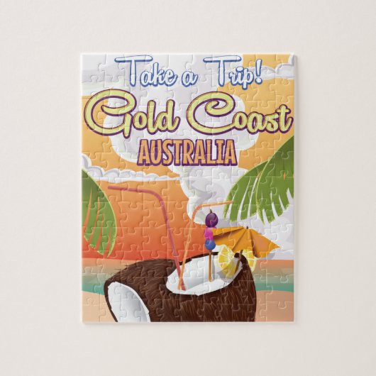 Goudkust, Australië reisposter Legpuzzel (Verticaal)