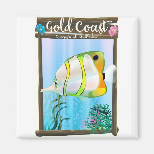 Goudkust Australië reisposter. Magneet (Voorkant)