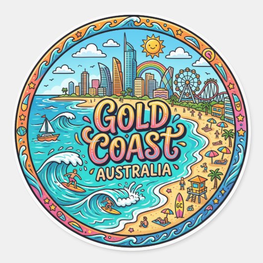 Goudkust Australië Ronde Sticker (Voorkant)