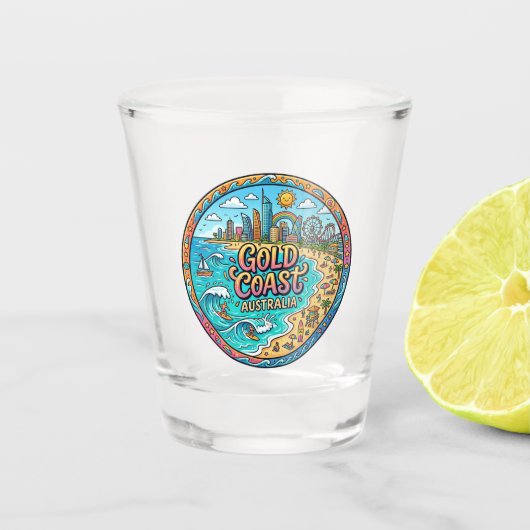 Goudkust Australië Shot Glas (Voorkant)