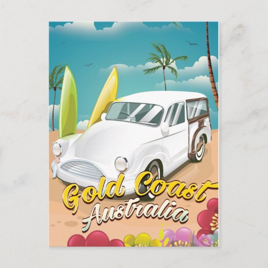 Goudkust Australië vintage reisposter Briefkaart (Voorkant)