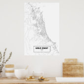 Goudkust, Australië (zwart op wit) Poster (Keuken)