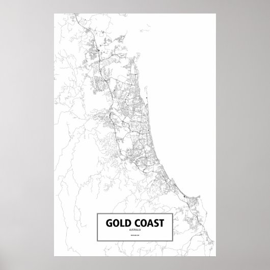 Goudkust, Australië (zwart op wit) Poster (Voorkant)
