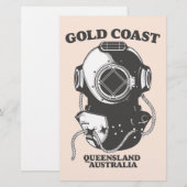 Goudkust Queensland Australië duikposter Briefpapier (Voorkant / Achterkant)
