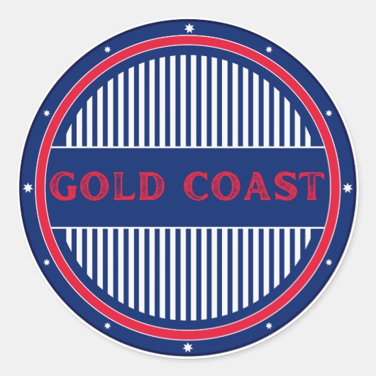 Goudkust Stad Pride Embleem – Australische identit Ronde Sticker (Voorkant)