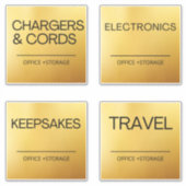 goudlabels van de organisatie voor opslag sticker (Voorkant)