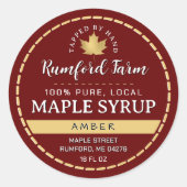 Goudlebben met gedopte rand Traditionele Maple Syr Ronde Sticker (Voorkant)