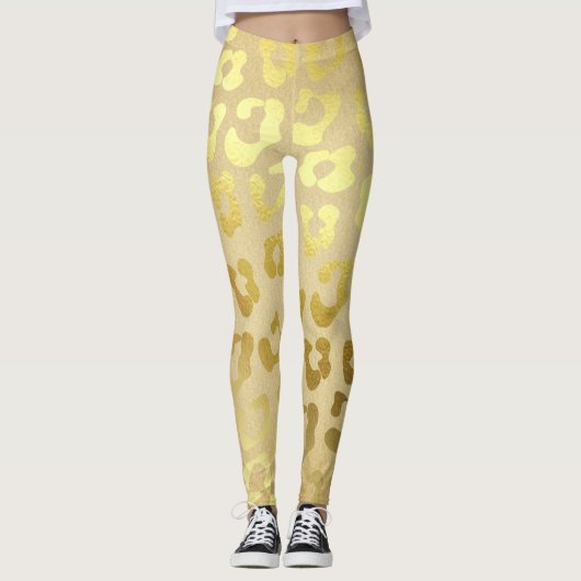 Goudleopardkleding leggings (Voorkant)