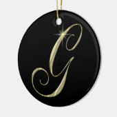 Goudletter G Monogram Initiaal Ornament Fan Pull (Links)