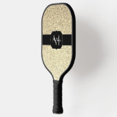 Goudlichte zachte faux glitter sparter Monogram Pickleball Paddle (Links)