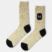Goudlichte zachte faux glitter sparter Monogram Sokken (Links)