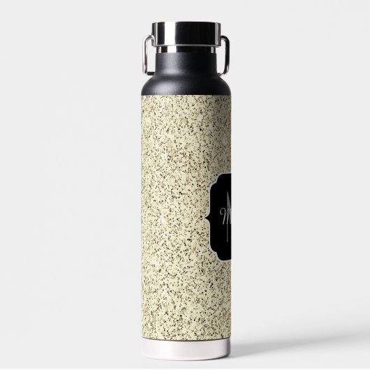 Goudlichte zachte faux glitter sparter Monogram Waterfles (Voorkant)