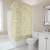 Goudlichte zachte glittersparren douchegordijn (In situ)