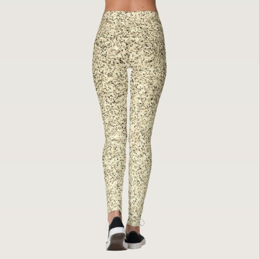 Goudlichte zachte glittersparren leggings (Achterkant)
