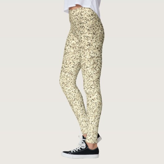 Goudlichte zachte glittersparren leggings (Links)
