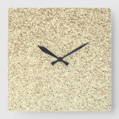Goudlichte zachte glittersparren vierkante klok (Voorkant)