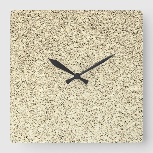 Goudlichte zachte glittersparren vierkante klok (Voorkant)