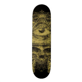 goudlichtminati schedel persoonlijk skateboard