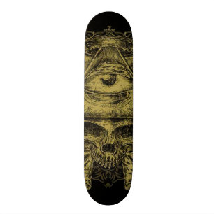 goudlichtminati schedel persoonlijk skateboard