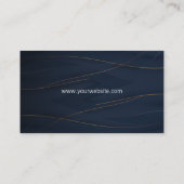 Goudlijnen | Blauwe achtergrond Visitekaartje (Achterkant)