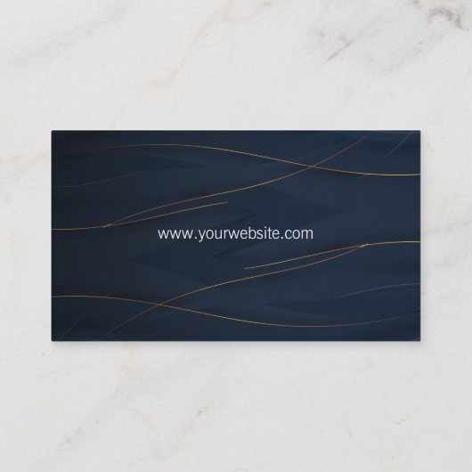 Goudlijnen | Blauwe achtergrond Visitekaartje (Achterkant)