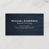 Goudlijnen | Blauwe achtergrond Visitekaartje (Voorkant)