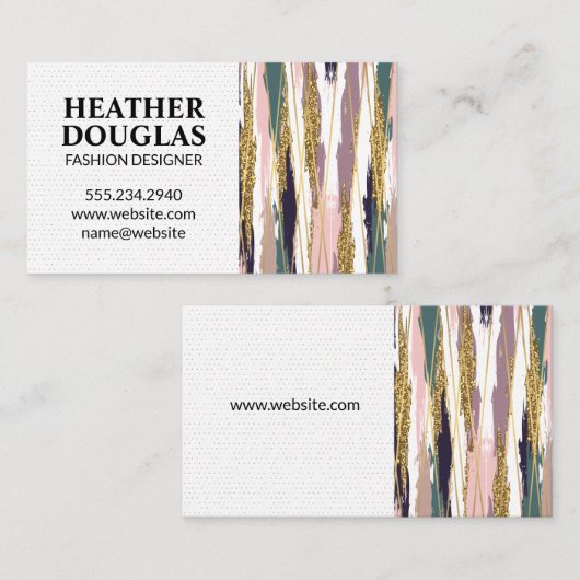 Goudlijnen | Moderne penseelstreken van stijlen Visitekaartje (Voorkant / Achterkant)