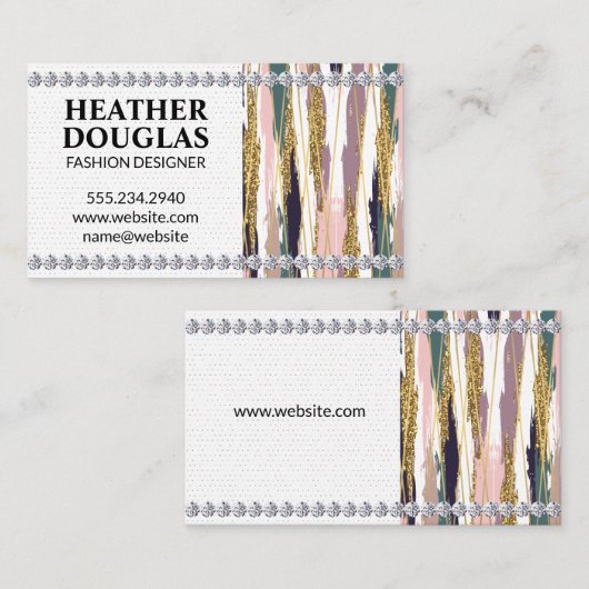 Goudlijnen | Penseelstreken | Diamanten Visitekaartje (Voorkant / Achterkant)
