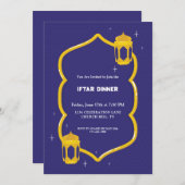 goudlijst iftar-uitnodiging kaart (Voorkant / Achterkant)