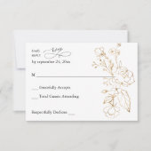 Goudlinnen Floral geen Mal RSVP (Voorkant)