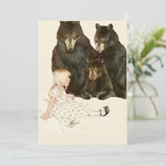 Goudlokje en de Drie Beren Kaart (Staand voorkant)