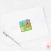 Goudlokje en Drie Beren Sprookjestijd Vierkante Sticker (Envelop)