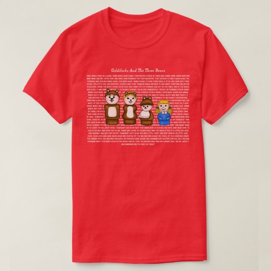Goudlokje en Het Drie Beren Verhaal T-shirt (Design voorkant)