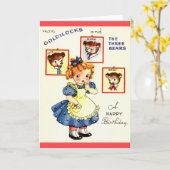  Goudlokjes en Drie Beren Verjaardag Kaart (Gele Bloem)