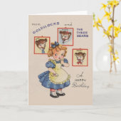 Goudlokjes en Drie Beren Verjaardag Kaart (Gele Bloem)