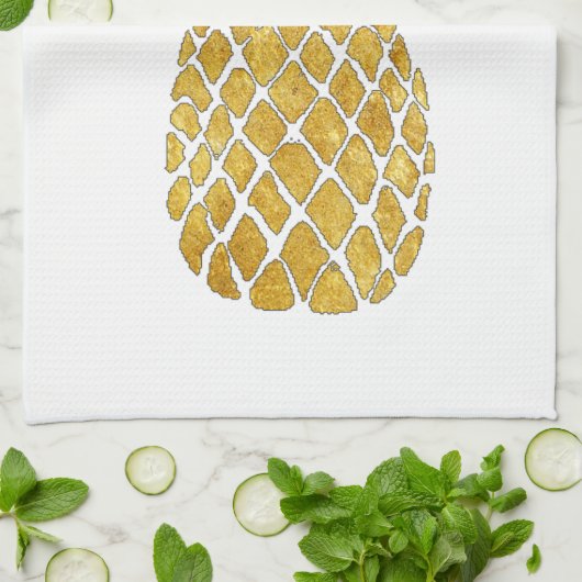 goudlook ananas theedoek (Gevouwen)