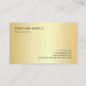 Goudlook elegant, moderne, eenvoudige aangepaste S Visitekaartje (Achterkant)