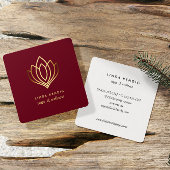 Goudlotus | marsala | wellness spa massage yoga vierkante visitekaartje