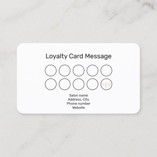 Goudloyaliteit van wastechnicus/estheticier visitekaartje (Achterkant)