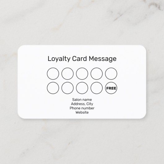 Goudloyaliteit van wastechnicus/estheticier visitekaartje (Achterkant)