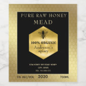 Goudluxe honingraatwijn met koninginnen wijn etiket (Enkel label)