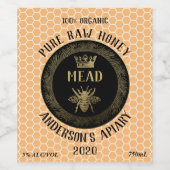 Goudluxe honingraatwijn met koninginnen wijn etiket (Enkel label)